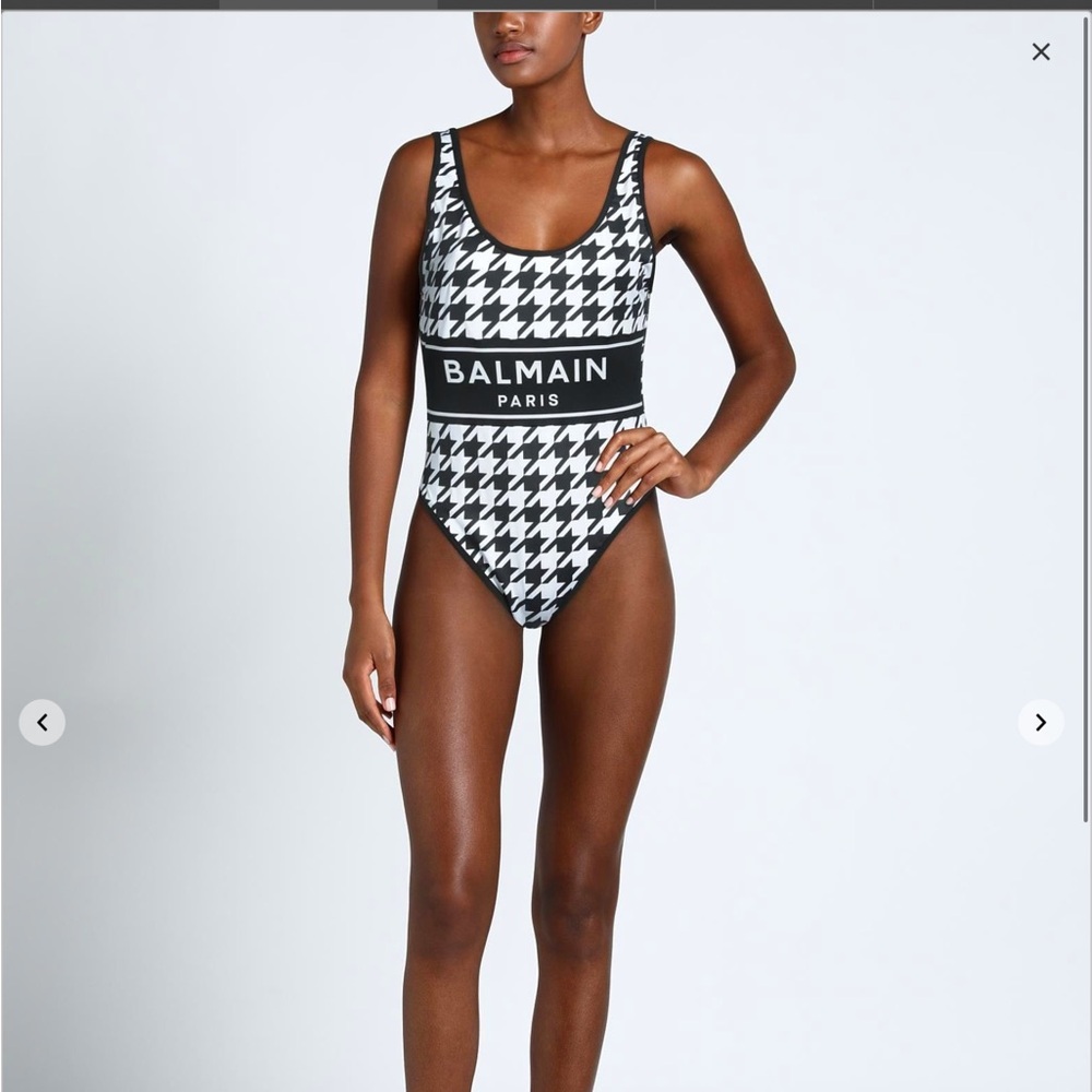 Balmain Black and White One Piece Swimsuit - Picture 2 of 9